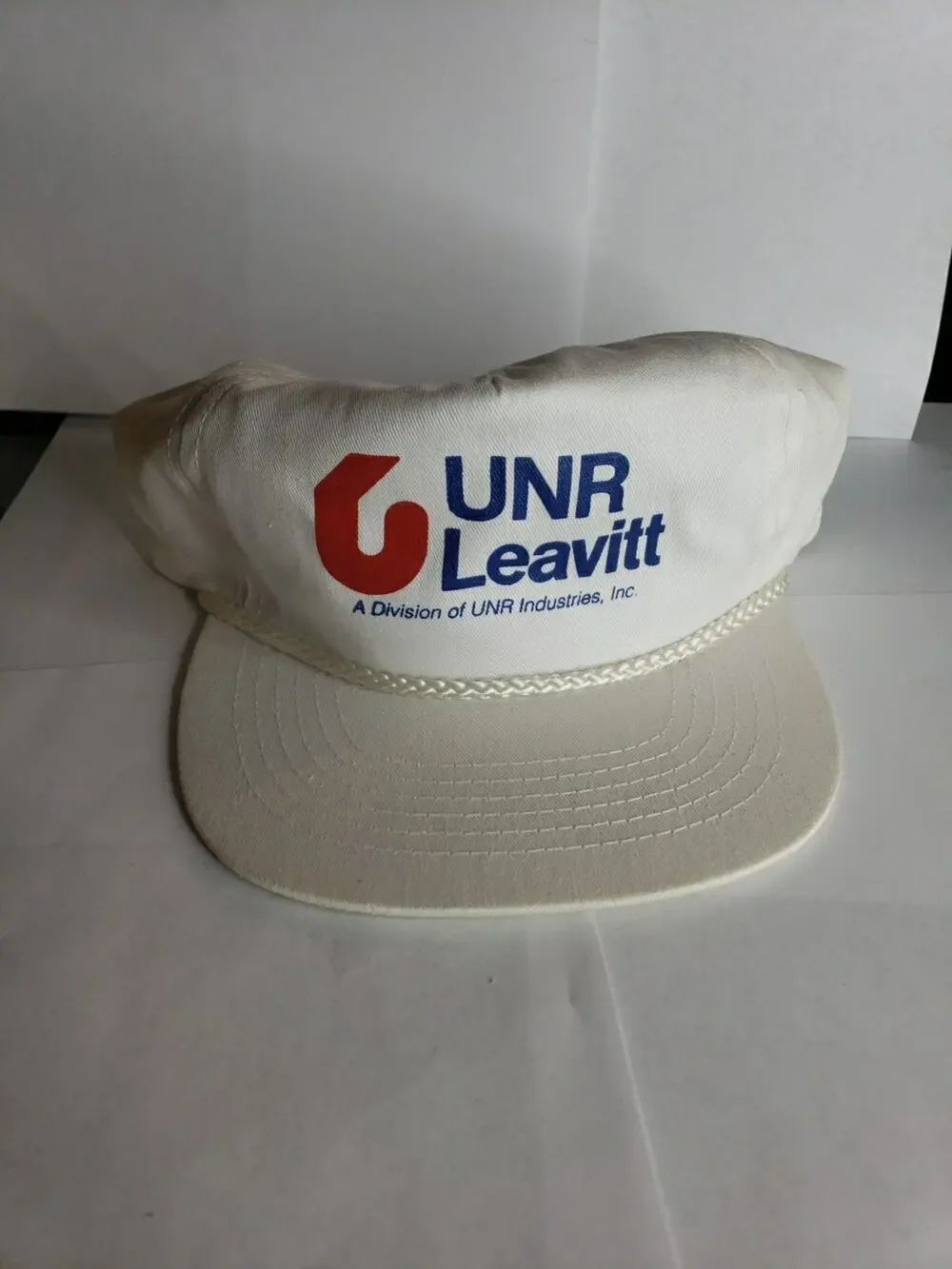 Unr Leavitt Hat Cap Mens White 80s 90s Snapback Steel Metal Company Rope